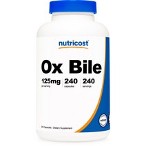 뉴트리코스트 소 담즙 캡슐 240 캡슐 1병 1서빙 125mg 240회분 Ox Bile Capsules [125 MG] [240 CAPS]