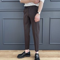 남자 댄디룩 바지 9부 사이드 밴딩 구김없는 슬랙스