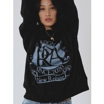 [빠른출고]/프렌다 ROUND LOGO CREWNECK SWEATSHIRT BLACK
