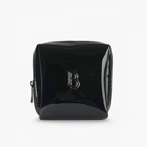 BLANCBLACK 에나멜 정사각 파우치[블랙]
