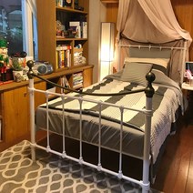 홈페리코리아 소그노클래식 슈퍼싱글침대 철제침대 철재침대 이케아침대, 소그노화이트(프레임+포켓매트리스)