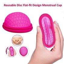 생리컵 생리컵추천 위생생리컵 생리 재사용 가능한 디스크 플랫 핏 디자인 생리 컵 초박형 살균 실리콘 생리 디스크 탐폰패드 대체 드롭, 보라색 l 상자