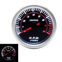 자동 타코미터 타코 게이지 0 ~ 8000 RPM 미터 2 "52mm 범용 모터 흰색 Led 포인터 12V 가솔린, 01 다크 그레이