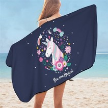 침구 류 유니콘 목욕 타올 욕실 로즈 만화 마이크로 화이버 비치 타월 핑크 플로랄 걸리 샤워 타올 75x150cm 드롭 선박, 75cmx150cm, 유니콘 20