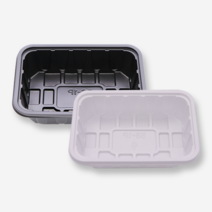 PP 트레이 용기 1kg (검정/백색) (박스 1000개) 정육포장 정육선물세트 포장용기 일회용용기, 백색, 1000개