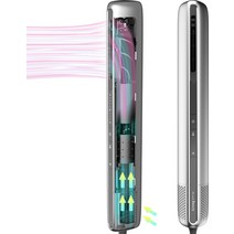 Noend 에어 블로우 스틱 드라이어 대풍량 속건 경량 281g 마이너스 이온 트리트먼트 온랭 순환 소형 컴팩트 15 모드 탑재 드라이어 (실버)