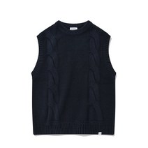 COVERNAT 케이블 니트 베스트 네이비