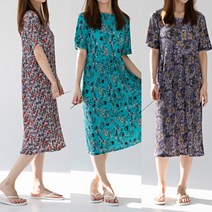 스타일에스 여자 루즈핏 플리츠 스판 롱 여름 반팔 원피스