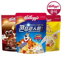 켈로그 시리얼 콘푸로스트 600g + 아몬드 푸레이크 600g x 1개 + 첵스초코 570g x 1개, 1세트