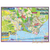 검단신도시 개발계획도 (소-중-대) 인천서구지도 검단신도시지도, 중형150x110롤스크린형(천재질)