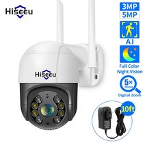 Hiseeu 2MP 3MP 5MP 스피드 돔 무선 WIFI 카메라 2MP 3MP 야외 5x 디지털 줌 PTZ IP 카메라 오디오 CCTV 감시, 2MP 전원 없음, 1200TVL, 협력사
