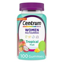 Centrum 여성용 멀티비타민 젤리 천연 맛으로 만든 열대 과일 맛 100개 50일 분량, 1 Count (Pack of 100)