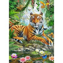 DIY 보석십자수 호랑이 맹호21052624, 45*60cm