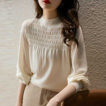 [신상특가] [위드기프트] 잔잔한 셔링 반폴라 니트