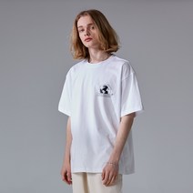 여름 가족 커플티 반팔 남녀공용 오버핏 면 티셔츠 화이트