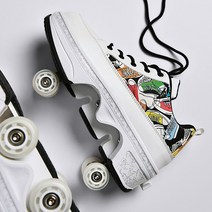 신박한 바퀴달린 신발 04 롤러 롤러슈즈 스케이트 휠릭스 heelys 롤러 탈부착 운동화 바퀴, 9906 화이트