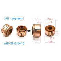 10x25.5x17mm 24p 구리 바 교류 발전기 모터 정류자 2912-24-10, 03 10 pcs