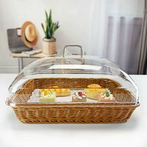 빵 트레이 디스플레이 디저트 베이커리 바구니 케이크, 브라운 33x26x6.5cm 바구니