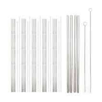 스텐 일자 스트로우 빨대4p 세척솔2p 세트 카페 X20개 _ 239599ea