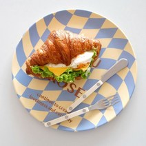 대나무섬유소재 접시 환경 친화적 샐러드 디저트접시 밤부파이버, 블루베리치즈 25 cm