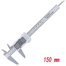 150mm 100mm 전자 디지털 캘리퍼스 탄소 섬유 다이얼 버니어 캘리퍼스 게이지 마이크로 미터 측정 도구 디지털 눈금자, 150mm 플라스틱