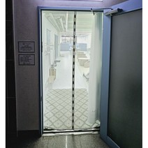 앤홈 맞춤 자석 탈부착 대형 상가 공장 입구 현관문 벨크로 롤 방충망 중문 베란다 모기장 방서망, 고급(화이바글라스), 스트라이프, 1개