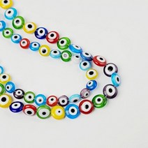 5-4-011 베네치아유리 눈알 멀티 8mm/10mm (1줄), 10mm