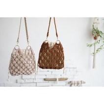 [DIY] 결 마크라메 네트백 그물가방 만들기 DIY키트 뜨개가방 데일리백, 5.브라운