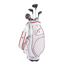 캘러웨이 Callaway 골프 클럽세트 여성 스REVA 9개 세트 캐디백 헤드 커버포함, 화이트/레드
