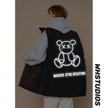 반사프린트조끼점퍼남녀겨울커플패딩면조끼조끼4MJ9102-P55