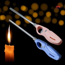 캔들 가스라이터 점화기-대33cm (민트/핑크) 불꽃조절 안전잠금 잔량확인창 손가락방아쇠, 민트, 1개