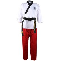 블랙 레드 성인 키즈 태권도 TKD 유니폼 트레이닝 정장 자수 Poomsae 도복 승인, [06] Style2 Red