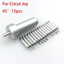 15pcs 45도 플로터 블레이드 비닐 커터 나이프 Cricut 조이 커팅 조각 도구 1pc 홀더 유니버설