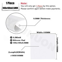 그래픽카드 글카 8 조각 100x100x0.5mm 1mm 1.5mm 2mm 채굴 게임용, 1PCS 0.5MM 화이트
