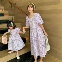 꽃무늬 코튼 원피스 엄마랑딸 커플룩 모녀 패밀리룩 가족사진의상 여행 여름 하객룩 바캉스룩