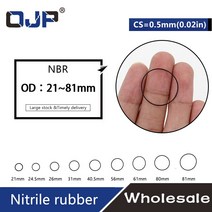 고무오링 10 개/몫 고무 블랙 NBR CS 0.5mm 두께 OD21/24.5/26/31/40/56/61/80/81mm 시계 ORing 가스켓 방수 니트릴 링, [09] 81x80x05mm, [02] 20pieces