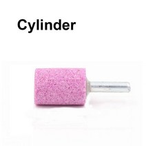 생크 6mm 레드 커런덤 연마 휠 연삭 헤드 도구 장착 스톤 포인트 전기 액세서리, 01 Cylinder_02 2Pcs_03 25mm