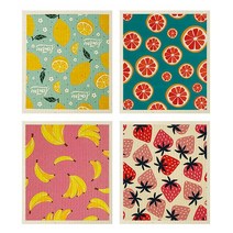 라니핏 과일 대나무 펄프 행주 4종, 4세트