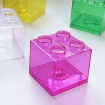 나성 투명 블럭 저금통 특이한 어린이 선물 저금통끼리쌓을수있어요, 블럭_그린, 1개