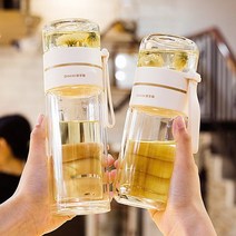 티텀블러 찻잎 거름망 휴대용텀블러 350ml, 화이트