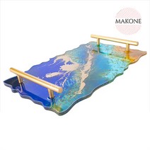 Makone 상표등록 레진 아트 공예 재료 실리콘 몰드 DIY 트레이 쟁반 만들기, A