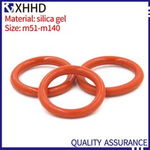 고무오링 패킹 실리콘 오링 고무링 10PCS M51-M140 실리콘 씰링 빨간색 가스 켓 고온 저항 실리카 젤 Oring, 01 outer dia X Thick