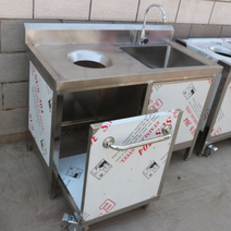 주방 잔반처리대 카페 휴게소 퇴식구 짬처리 수거대, 구멍이 있는 더블 데크 식당 카트