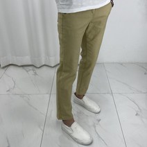 미꼬장 남자 봄여름가을 스판 슬림 일자 면바지