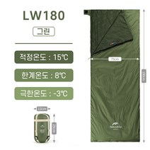 네이처하이크 초경량 NH-LW180 침낭, 그린 L, 1개