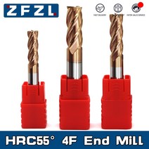 HRC55 카바이드 엔드밀 120mm 엔드밀 4 플루트 밀링 커터 합금 코팅 텅스텐강 절삭 공구 CNC 가공 엔드밀, 44.16X16DX100L - 5PCS