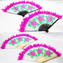 별도표기 대나무 무용부채 운동회용품 체육대회 부채춤 전통춤, 검정색, 검정색