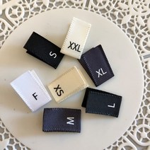 무광 공단 주자인쇄 사이즈라벨 컷팅 소량 100pcs 자체제작 의류부자재, 차콜, 100개