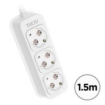 한샘 국산 안전멀티탭 3구 1.5m 접지콘센트 클릭탭