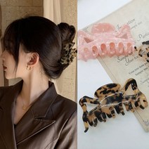 데일리 호피 자개 헤어핀 레오파드 집게핀 올림머리